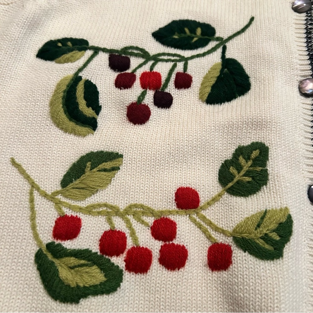 Vintage size large embroidered floral sweater vest grandma core, coastal grandma - Picture 4 of 16